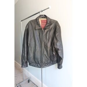 Couture by J. Park Men's Black Lambskin Leather Bomber Jacket Full Zip XL